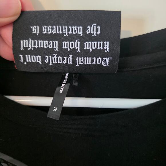 Killstar Unisex Snake Graphic Tee Long Sleeve Size XL Black Goth - Picture 5 of 5